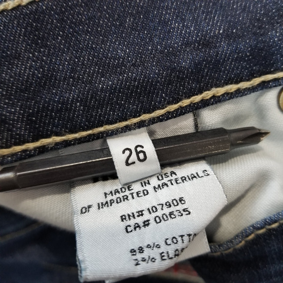 Hudson Crop Muse Skinny Jeans Size 26 w/ 5" Cuff Low Rise Stretch Blue Made USA - Picture 9 of 13